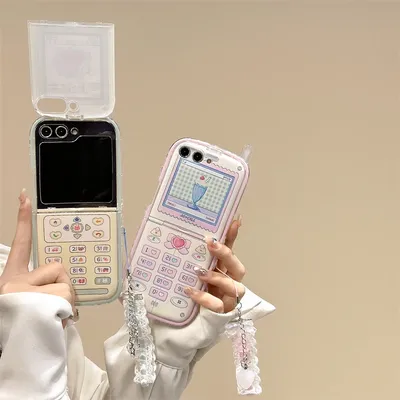 Pudding Cherry Milkshake Big Brother Big Phone Case für Samsung Galaxy Z Flip 5 Z Flip 4 Z Flip 3 Phone Strap Phone Lanyard Case