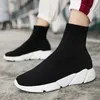 Modische schwarze Herren-Sockenschuhe, gestrickt, atmungsaktiv, Unisex-Socken, Turnschuhe für Herren, große Größe 47, leichte Slip-On-Freizeitschuhe für Herren