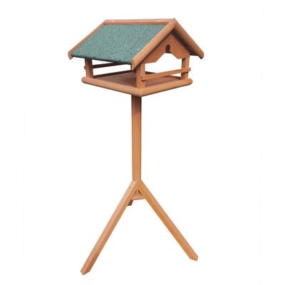 Toboli Vogelfutterhaus 119 cm mit Ständer, Vogelhaus aus Holz, wetterfestes Vogelfutterhäuschen mit Image