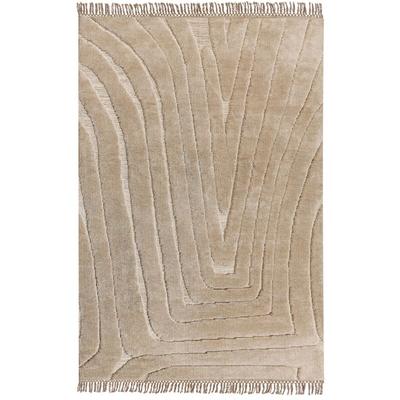 Beliani - Teppich Beige Stoff Rechteckig 200 x 300 cm mit Hoch-Tief-Struktur Fransen Image