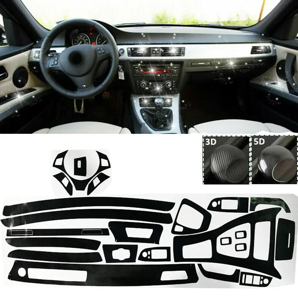 Auto Innen Aufkleber Trim 5d Kohle faser Trim Vinyl Aufkleber für BMW E90 E91 2011-2016 Großhandel Image
