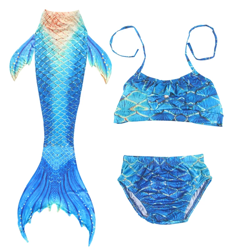 Kinder Meerjungfrau Schwanz für Mädchen Badeanzug Kinder die kleine Meerjungfrau Kostüm Strand Bikini Badeanzug zum Schwimmen ohne Flossen Image