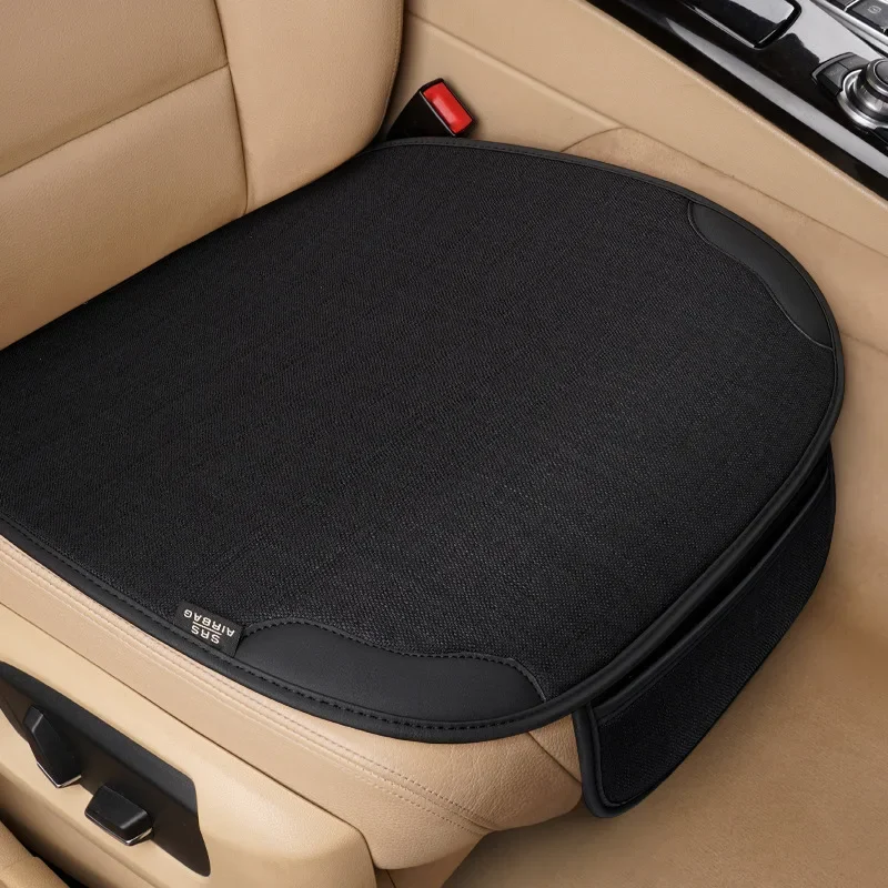 Autositzbezug für vorne und hinten, Universal-Flachs-Autositzkissen, Schutzpolster, Matte, rutschfest, Auto-Vier-Jahreszeiten-Pad, Auto-Innenraum Image