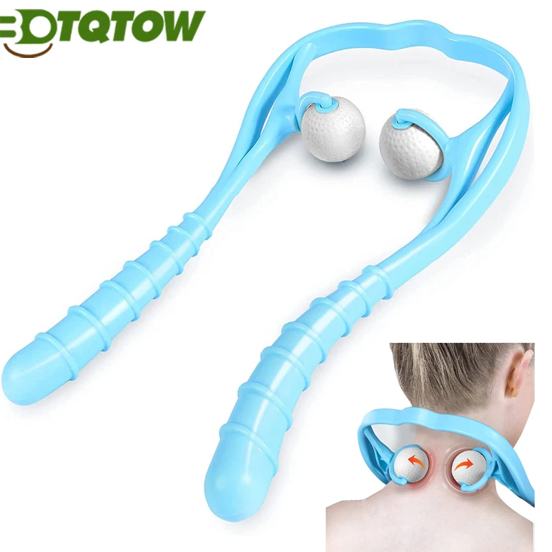 1pc Nacken massage gerät Shiatsu Deep Tissue Dual Trigger Point Schulter massage gerät zur Schmerz linderung, ergonomisches Griff design für Nacken, Rücken