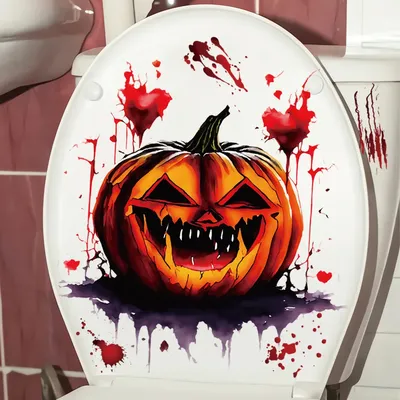 Halloween Bluts chädel Toiletten aufkleber Kunst Halloween Geschenk selbst klebende Toiletten deckel Aufkleber Badezimmer Mode wasserdichte Dekoration Image