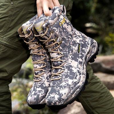 Men's Camouflage Outdoor Hiking Boots – Waterproof, Durable, and Lightweight with Non-Slip Sole for Hunting and Trekking