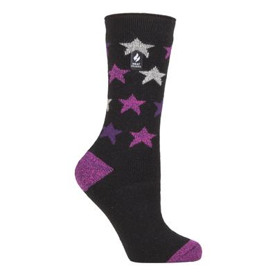Heat Holders Lite - Womens isoliert thermische Socken | Mehrere Designs einschließlich Argyle Streifen Herzen Sterne | Warme Socken für den Winter - Schwarz (Nice) Image