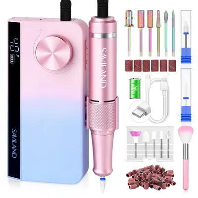 SAVILAND 40000RPM Professional Rechargeable Electric Nail Drill Machine Portable Cordless Nail File
