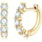 Artificial Crystal Golden Hoop Earrings For Girls, Simple Elegant Versatile Earrings For Casual