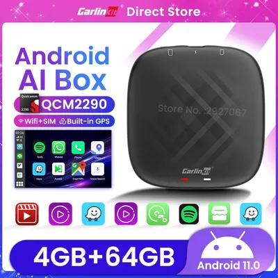 CarlinKit CarPlay Ai Box Mini Android 11 Video Box 4G LTE Wifi Bluetooth Connect Wireless CarPlay