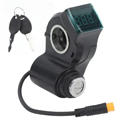 10 Electric Scooter Handlebar Switch Lock w/ Keys & Digital Battery Power Display