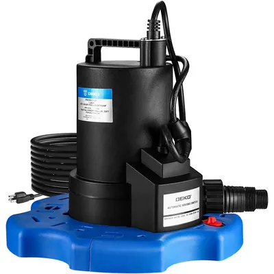 DEKO 1/4 HP Submersible Automatic Swimming Pool Cover Pump 3000GPH with Automatic On-Off Switch