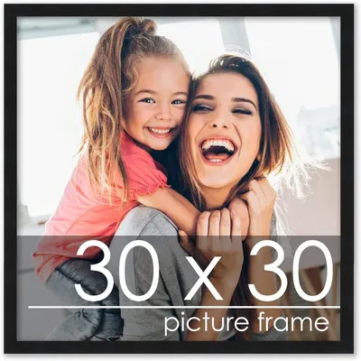 Solid Wood Picture Square Frame Includes UV Acrylic, Foam Board Backing & Hanging Hardware