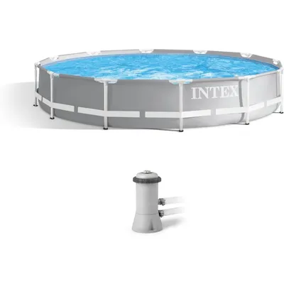 ame Premium Above Ground Swimming Pool Set: 12ft x 30in – Includes 530 GPH Cartridge Filter Pump –