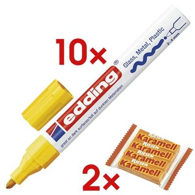 Edding 10x Lackmarker »750« inkl. 2x Kaubonbons »Karamell Riesen« gelb Image
