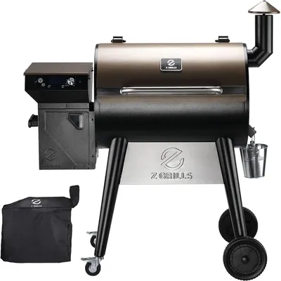 Upgrade 8 in 1 Wood Pellet Grill & Smoker for Outdoor Cooking, BBQ Grill with PID 2.0 Controller,