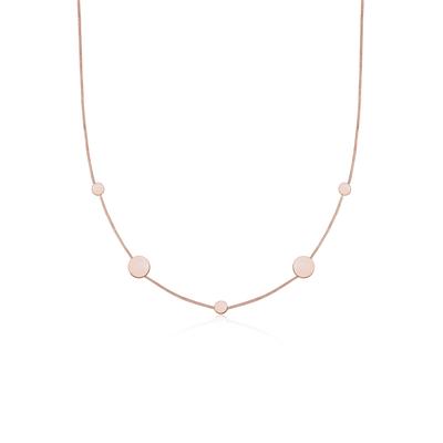 Kette mit Anhänger ELLI "Plättchen Matt Kreis Rund Panzerkette 925 Silber" Gr. 50, rosa (rosegold), Halsketten, Damen, 50, Silber 925 (Sterlingsilber), L: 40cm Image