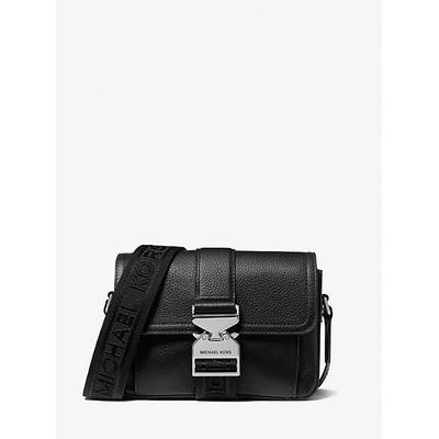 Michael Kors Hudson Pebbled Leather Crossbody Bag Black One Size