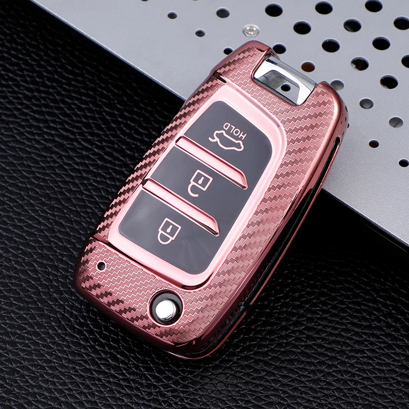 TPU Schlüsselhülle für Hyundai Elantra Solaris Tucson I30 I35 I40 KONA Genesis Santa Fe Azera TPU Auto Flip Schlüsseletui Halter Shell Image