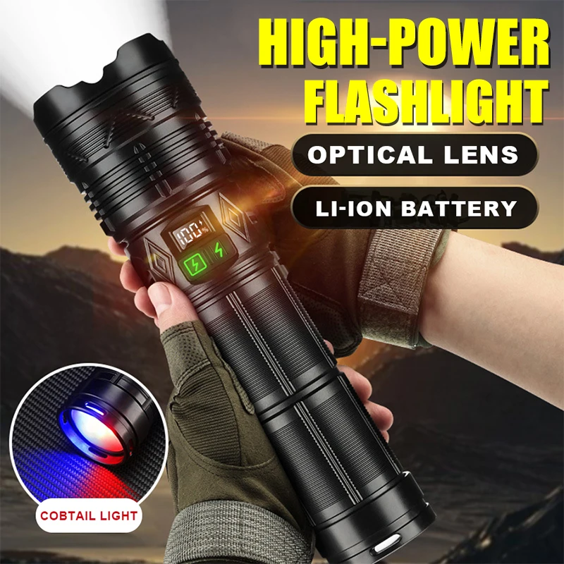 LED Weiß Laser Taschenlampe High-power Tragbare Wiederaufladbare Taktische Laterne Teleskop Zoom Taschenlampe Outdoor Camping Angeln Image