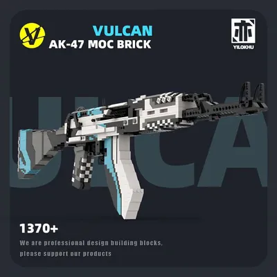 1370pcs technische ak47 Gewehr Modellbau steine kontinuierliche Feuer Ziegel Pistole Bau Set Spielzeug Geschenk für erwachsene Kinder Image