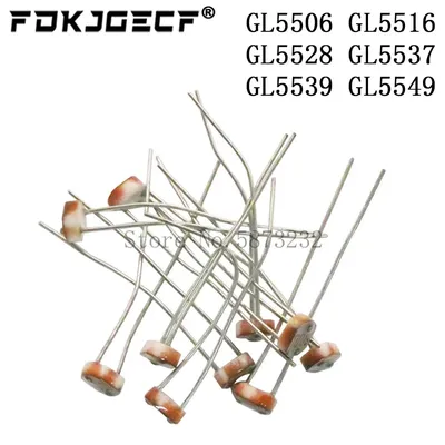 50 Stück ldr foto lichte mpfindlicher Widerstand foto elektrischer Foto widerstand 5528 gl5528 5537 5506 5516 5539 5549 für Arduino Image