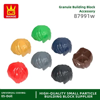 Wange130pcs/lot 88991w Jungen mit kurzen links schrägen Frisur Block Moc Farbe Zubehör kompatibel mit Ziegel DIY Spielzeug Image