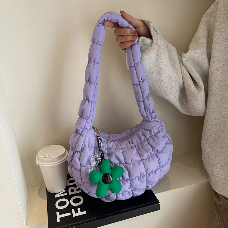 Sac pour femmes Version coréenne doux Girly Style sac à bandoulière mode décontracté bulle boulette sac pli nuage sac mode exquis