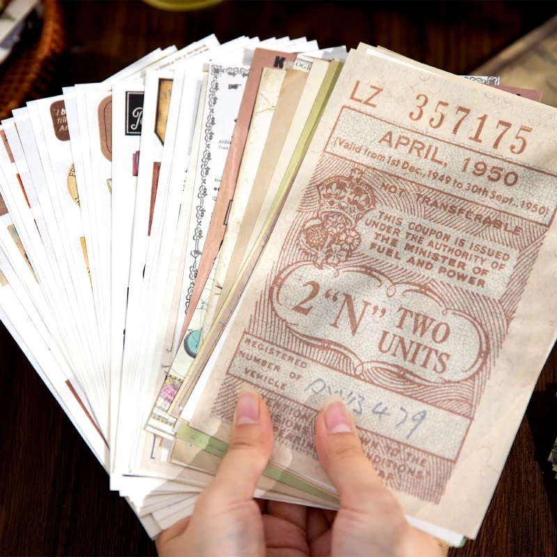 60 Blatt ein langes Lied der Zeitreihe dekorative Aufkleber Notizblock Junk Journal Vintage Aufkleber DIY Scrap booking Lieferungen Image