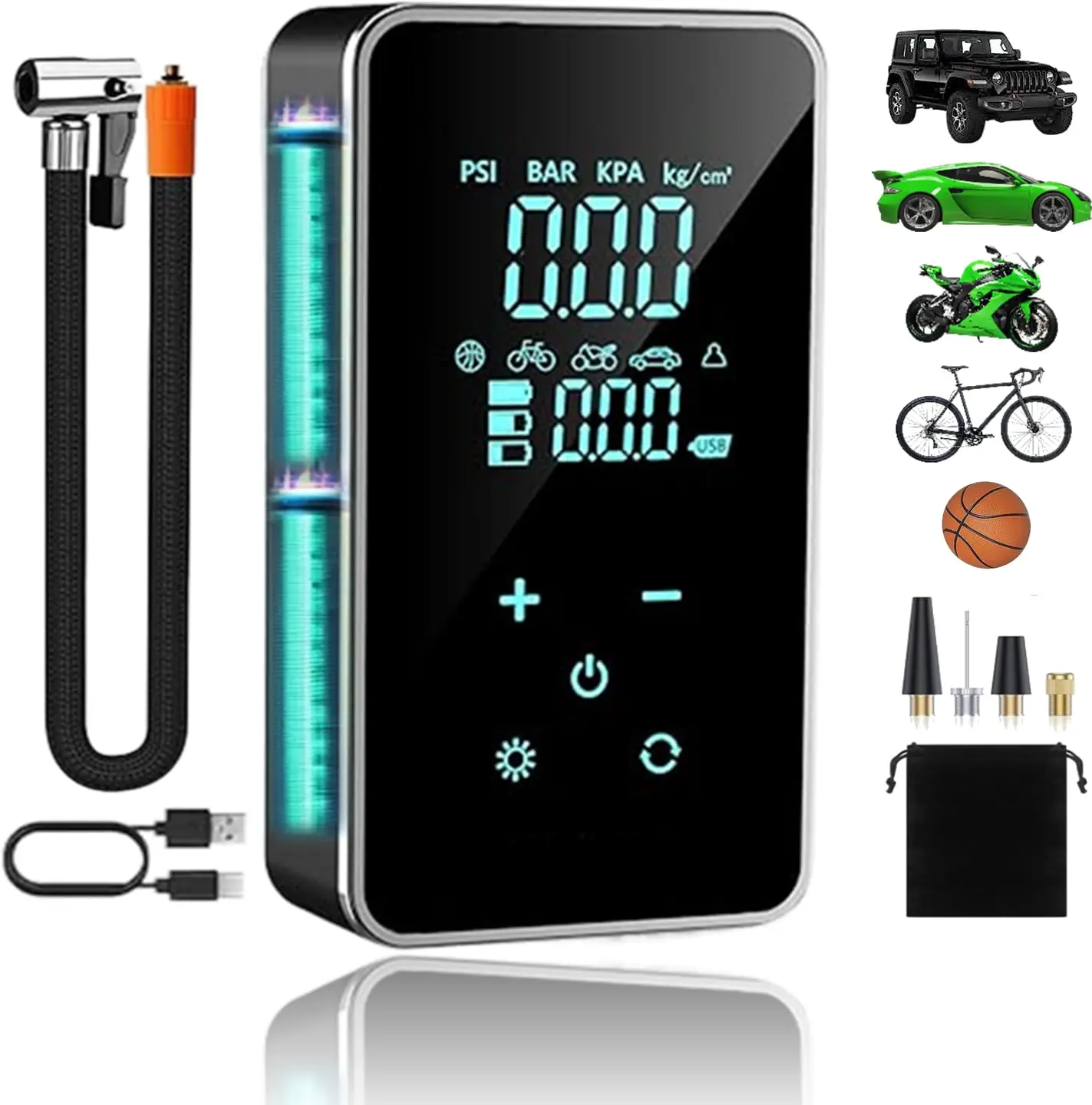 150psi tragbare drahtlose Auto luftpumpe Mini-Luft kompressor mit LED-Licht schnell aufblasen Touchscreen Mini-Autoreifen pumpe Image