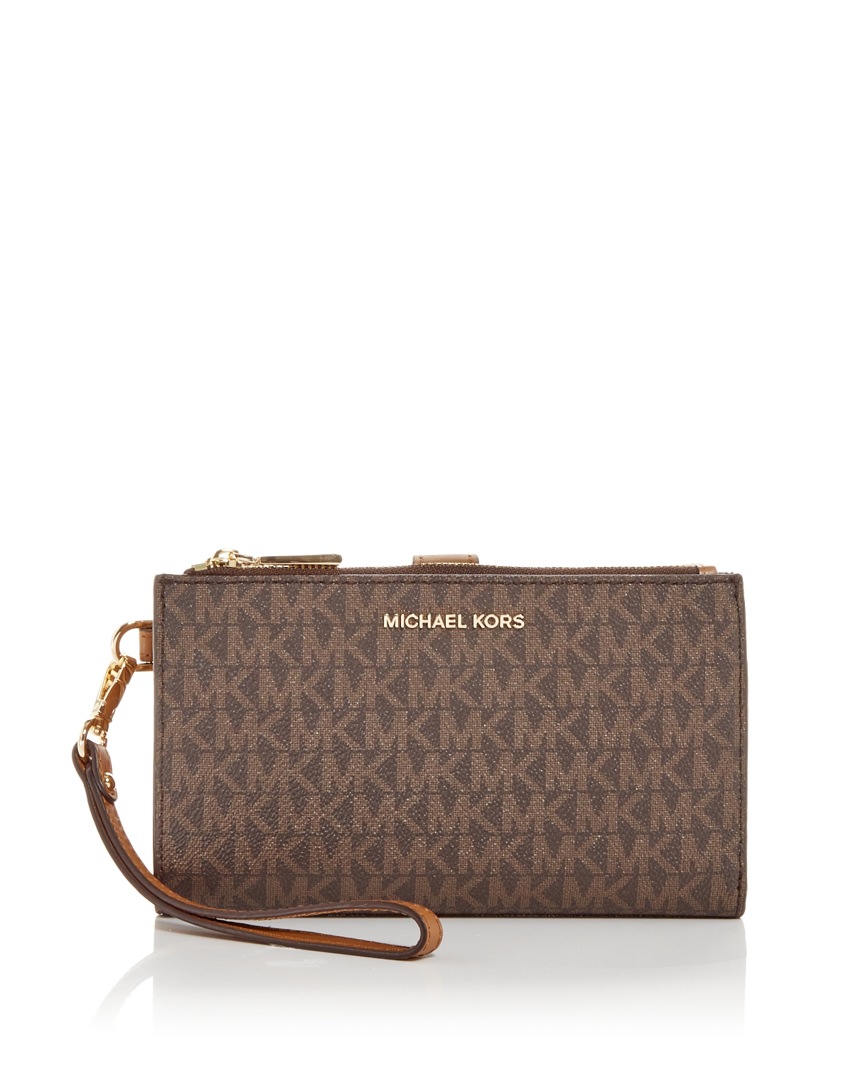 Michael Michael Kors Signature Print Wristlet Wallet - Brown