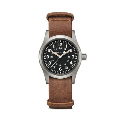 Hamilton Mechanical Khaki Field Watch, 38mm - Black/Brown