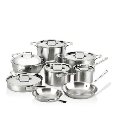 All Clad d5 Stainless Brushed 14-Piece Cookware Set - Stainless