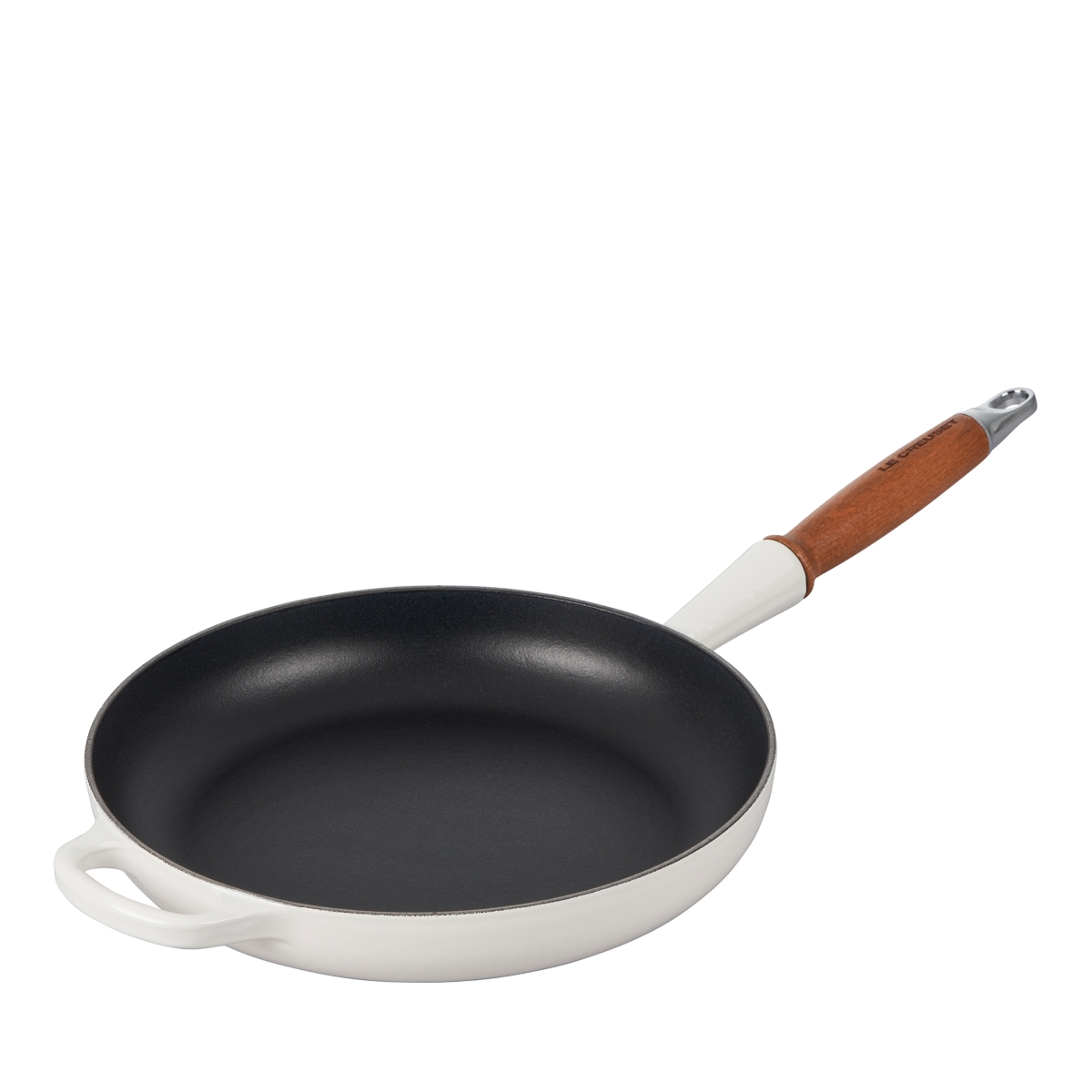 Le Creuset Enameled Cast Iron Alpine Wood Handle Fry Pan, 2.25 Qt - White