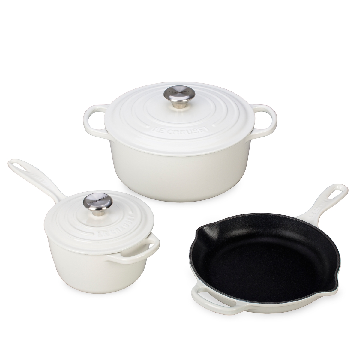 Le Creuset 5-Piece Cast Iron Cookware Set - White