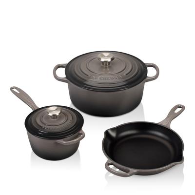 Le Creuset 5-Piece Cast Iron Cookware Set - Oyster/Grey