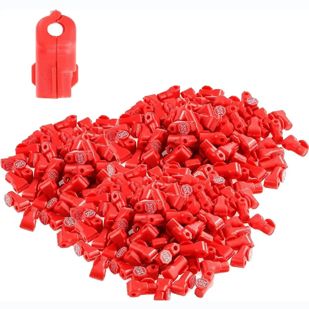 Rotes Peg-Haken-Stopp-Schloss, nützliche 6 mm große Anti-Diebstahl-Schlösser aus Kunststoff, Pegboard-Hakenschloss, Einzelhandelsgeschäft Image