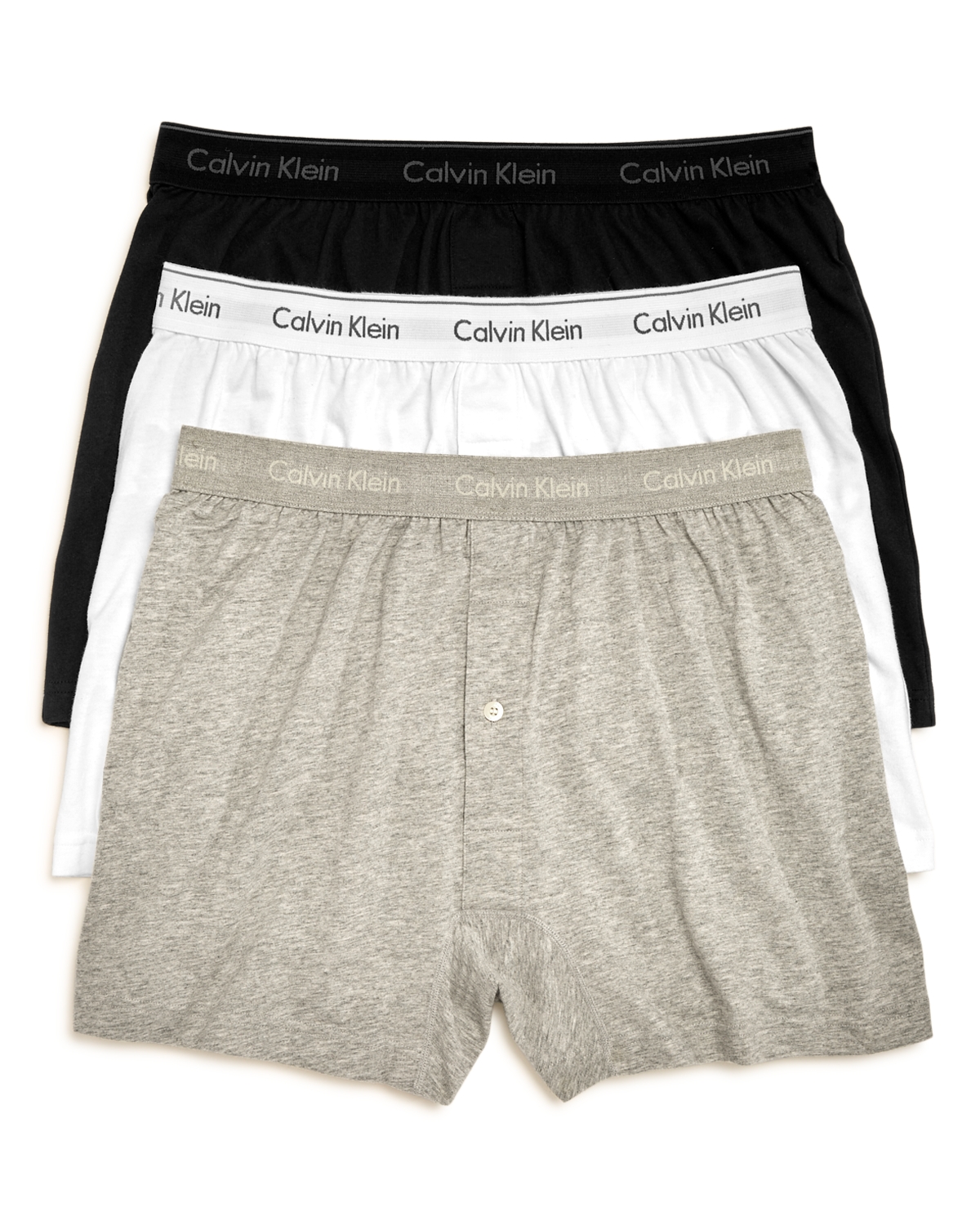 Calvin Klein Traditional Boxers, Pack of 3 - Black/White/Gray