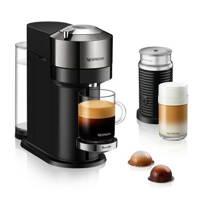 Nespresso Vertuo Next Deluxe by Breville with Aeroccino Milk Frother, Dark Chrome - Black/Dark Chrome