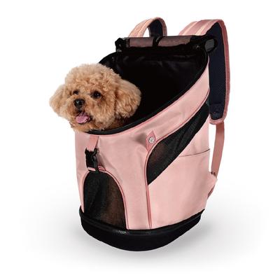 Ibiyaya Ultralight Pro Pet Backpack Carrier, Airline-Approved Backpack for Biking and Hiking, Front-Facing Cat-Dog Travel Bag Combo - Coral Pink