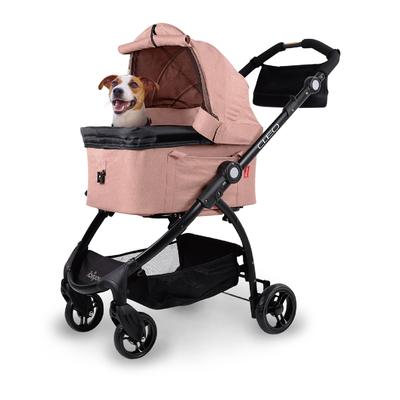 Ibiyaya New Cleo Travel System Pet Stroller, 3-in-1 Dog Stroller, Pet Carrier, Dog Stroller - Coral Pink