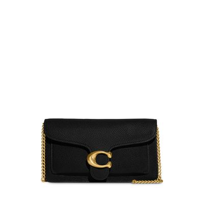 Coach Tabby Chain Small Leather Clutch - Black/Gold