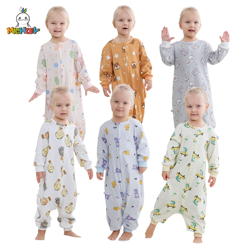 Michley Cartoon Schlafsäcke Baby mit abnehmbaren Ärmeln für Jungen Mädchen Kinder Schlafsack mit geteilten Beinen Image