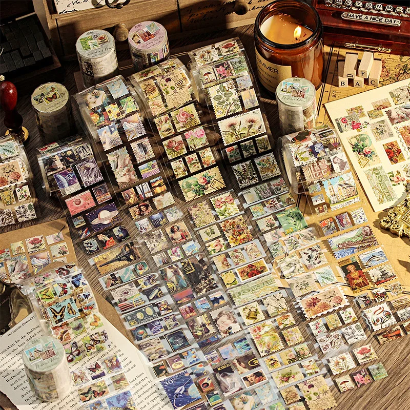 1 Rolle Vintage heißes Gold vergil bte Post Papier Handband geschnitten Film Landschafts bau Hand Konto Aufkleber Junk Journal Lieferungen Image