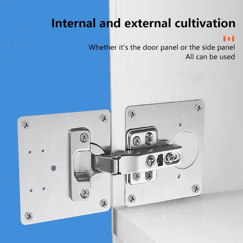 Tür Küchen schrank Scharnier Reparatur platte Kit Edelstahl Scharnier Reparatur platte Küchen schrank Tür Scharnier Montage platte Image