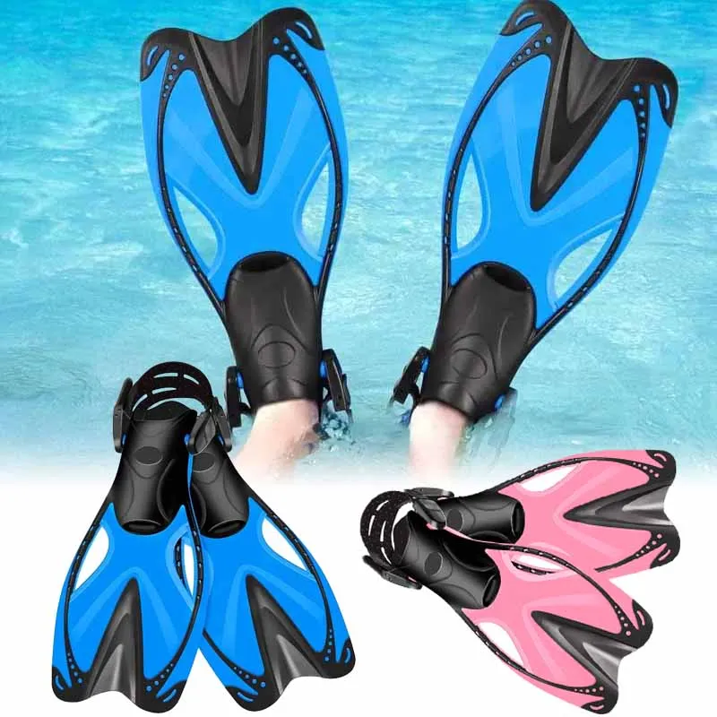 Kinder schwimmen Flossen verstellbare Schnallen Schwimmen Schnorchel Flossen Silikon Tauch schuhe Schwimmen Schnorchel ausrüstung Image
