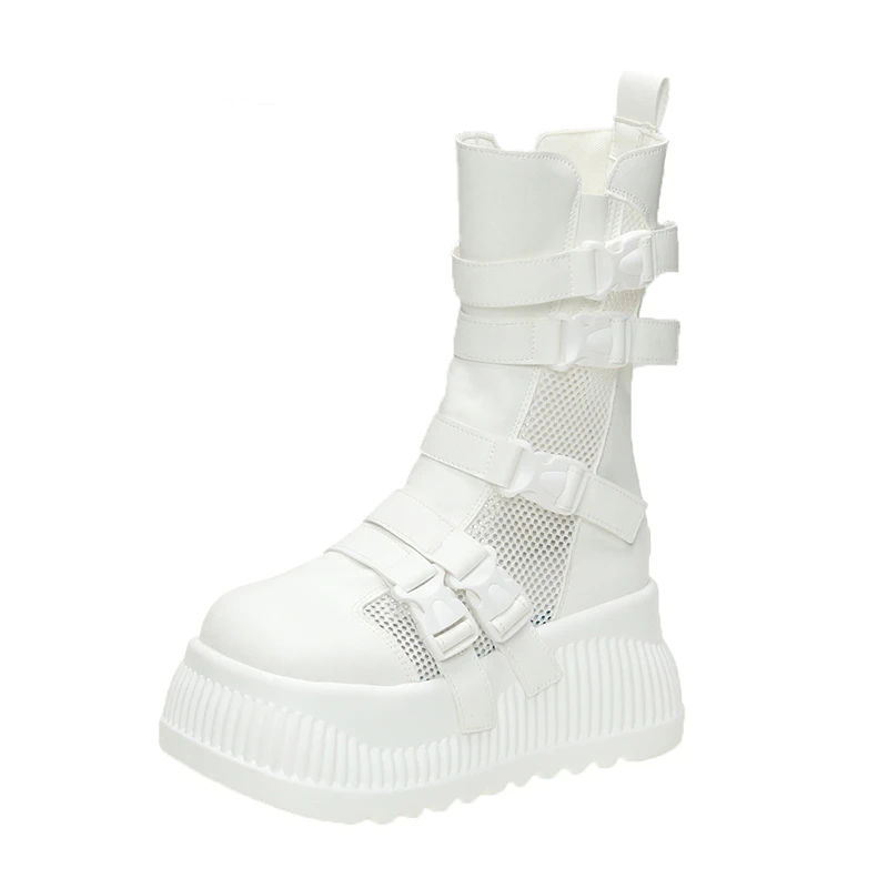 Frauen Dicken sohlen Stiefel Keil Ferse Lace-up Dekorative frauen Schuhe Mode Winter frauen Stiefel vulkanisierte schuhe Moderne Stiefel