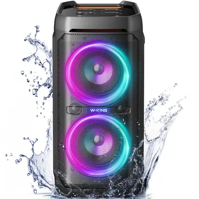 W-KING 100W RMS Bluetooth Speakers, IPX6 Waterproof, V5.3 Portable Party Boombox Wireless Deep