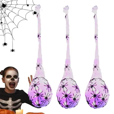 Halloween Lighted Spider Egg Sacs Spider Egg Sacs Props 3.3FT Hangings Light Up Spider Egg Sacs