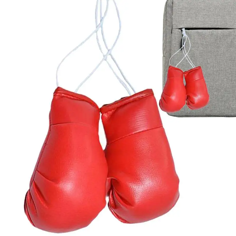 Mini Boxing Gloves 2Pcs Hang Boxing Gloves for Car Mirror Miniature Punching Gloves Holiday Christmas Ornament Hang Adults Child